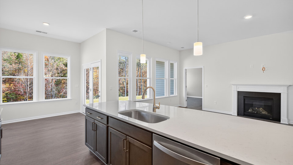 Kitchen with quartz counters
