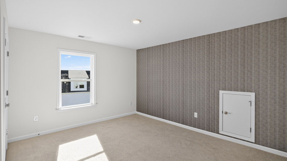 Bedroom with carpet flooring