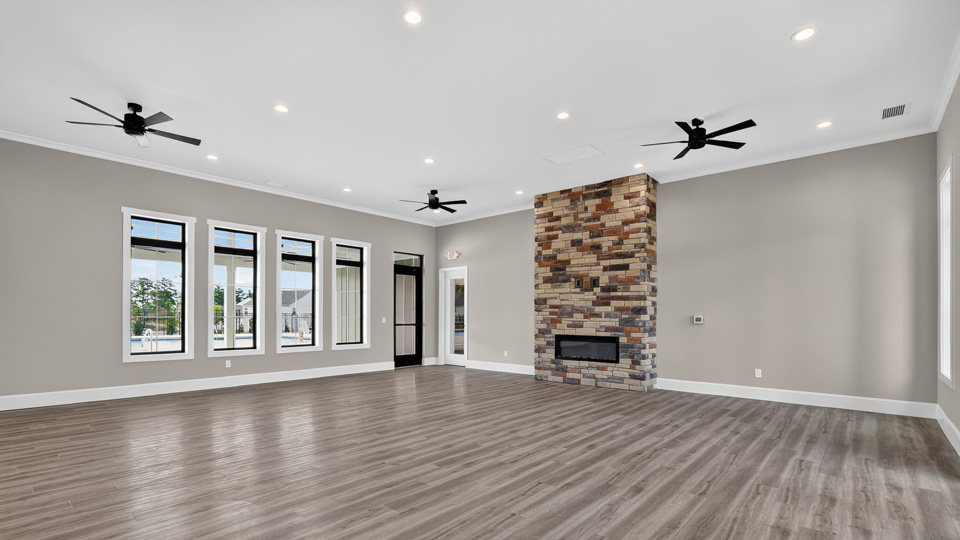 clubhouse common area with fireplace
