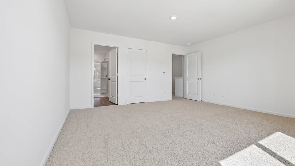 primary bedroom with carpet flooring