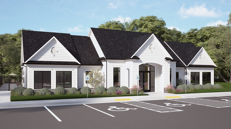 front of clubhouse rendering