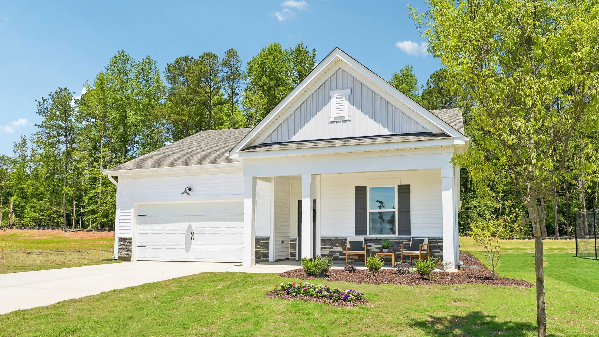 front exterior cali q with 2 car garage
