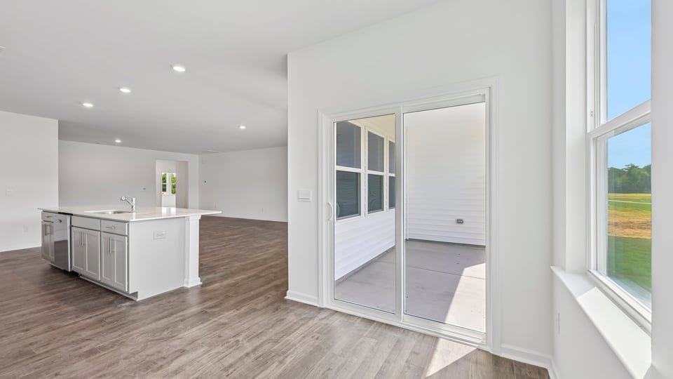 dining area with sliding glass doors to patio