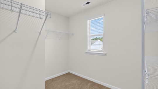 walk in closet with wire shelving