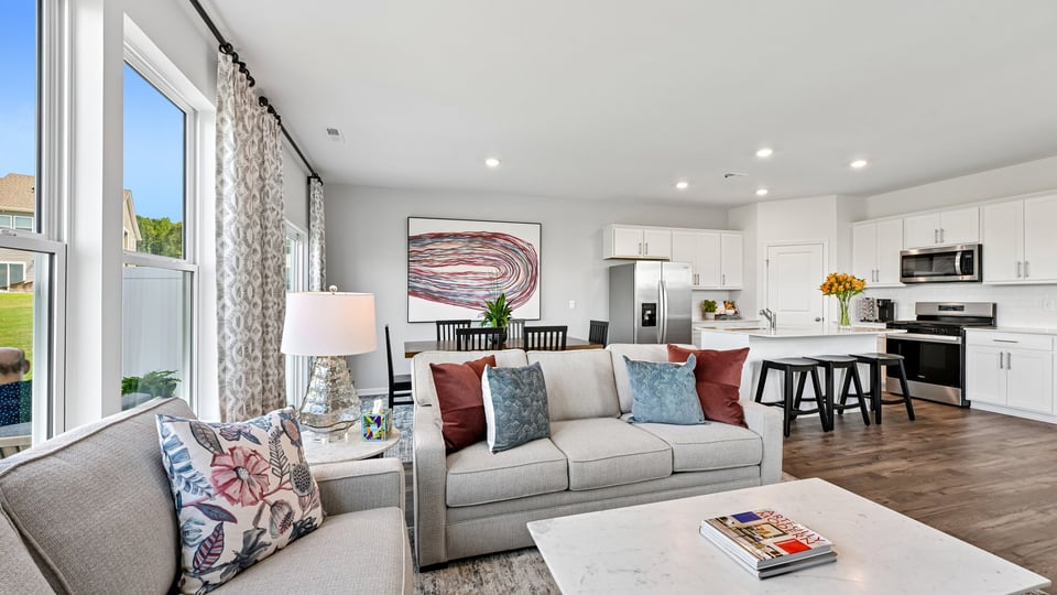 open concept living areas