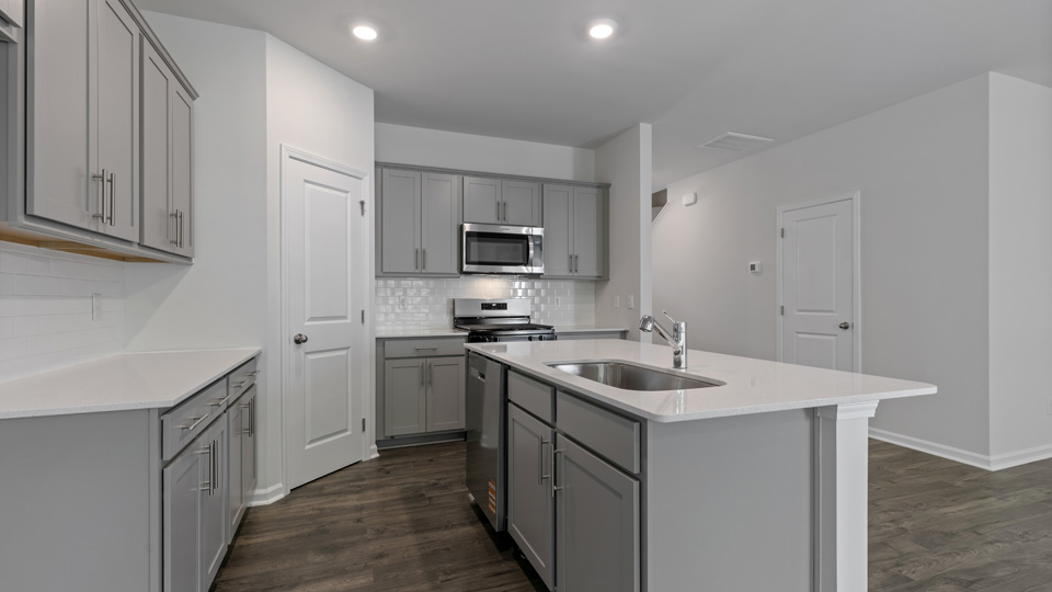 Kitchen with quartz counters