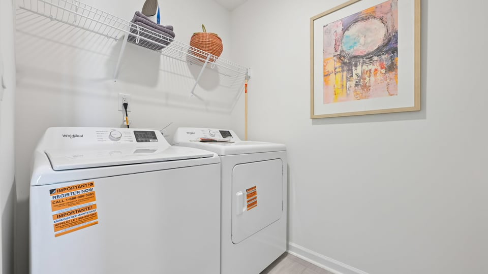 laundry room with wire shelving