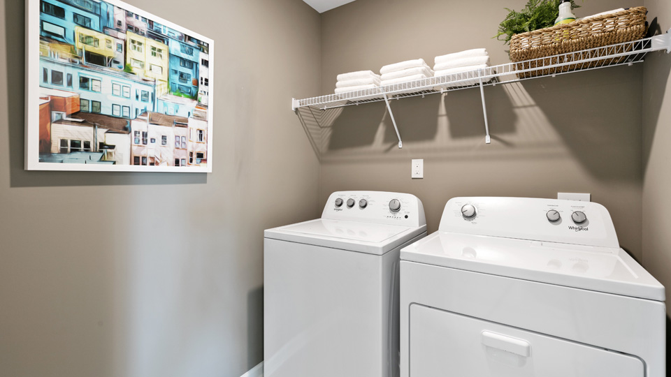 laundry room with wire shelving