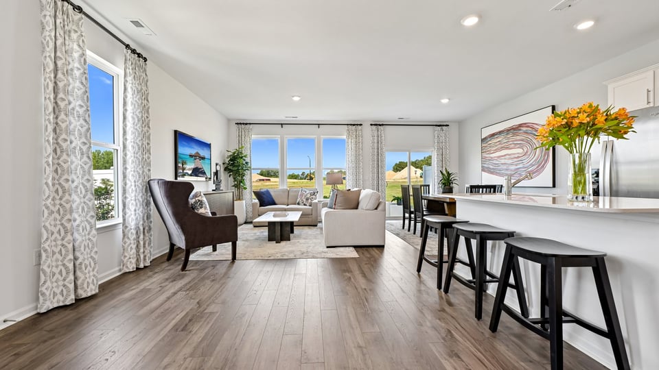 open concept living areas