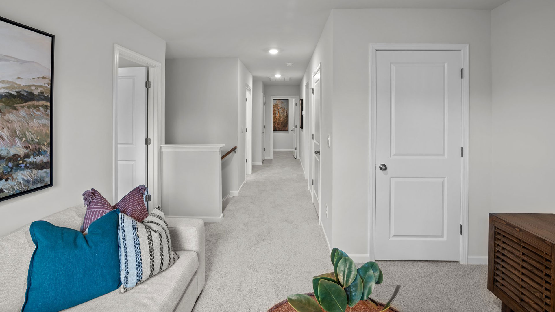 loft with carpet flooring