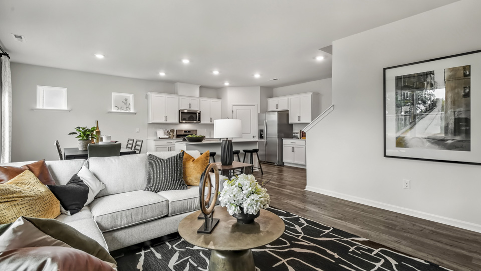 open concept living areas