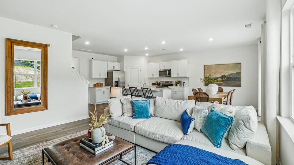 open concept living areas