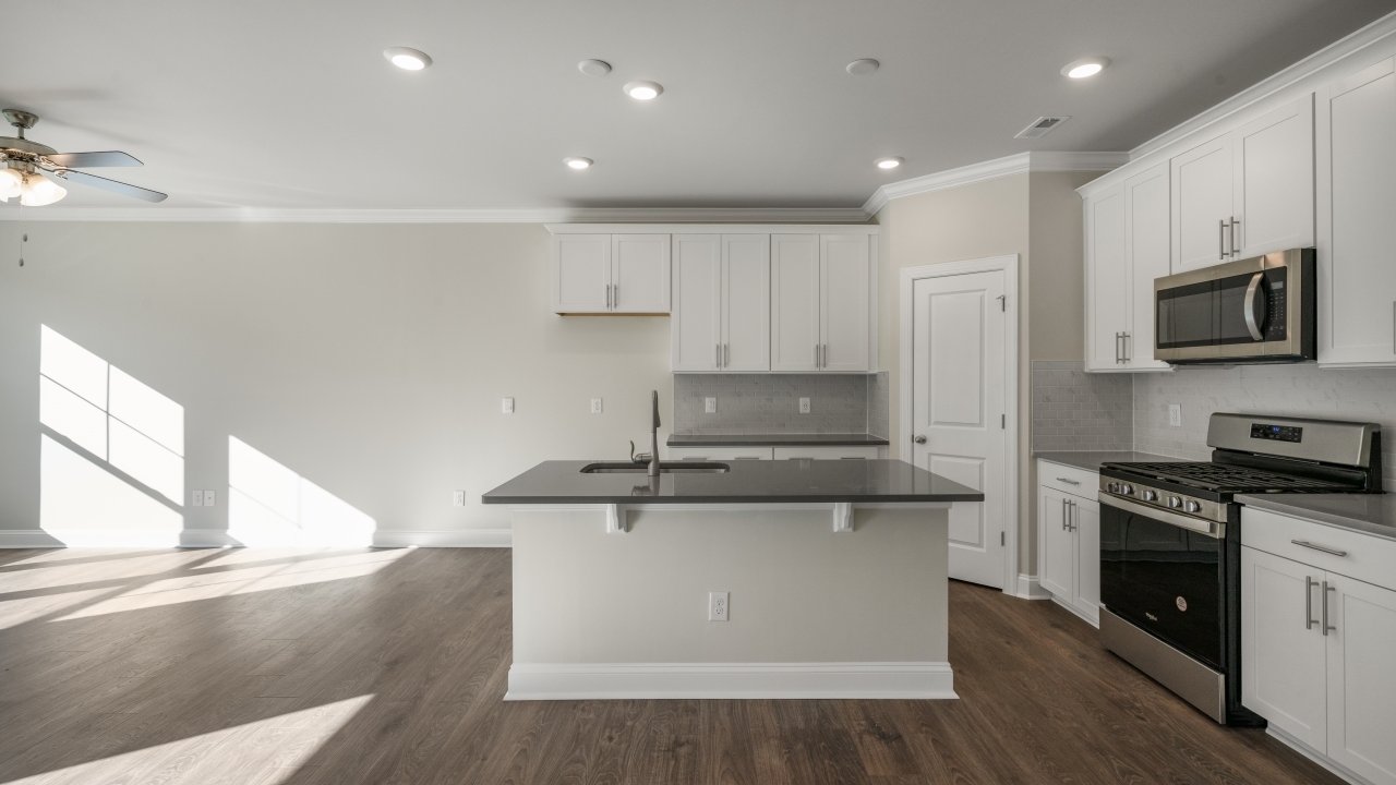 Kitchen with white cabinets