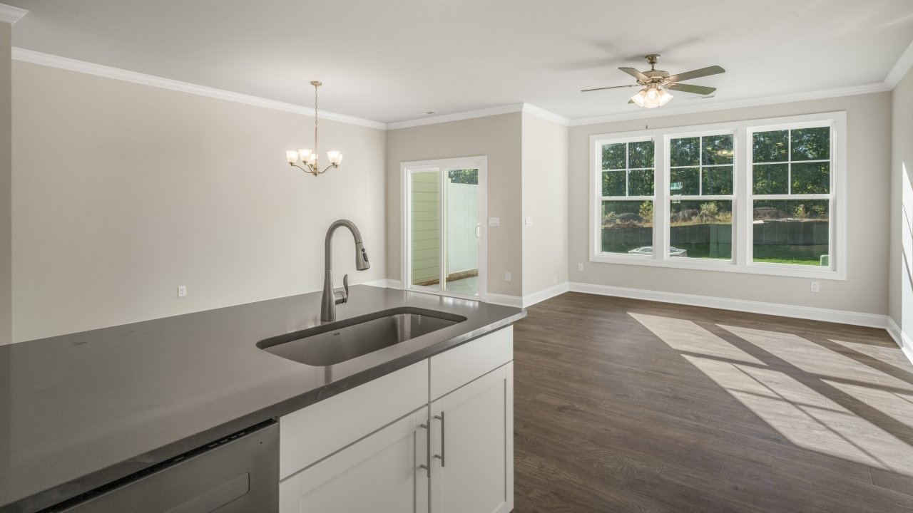 Kitchen with white cabinets