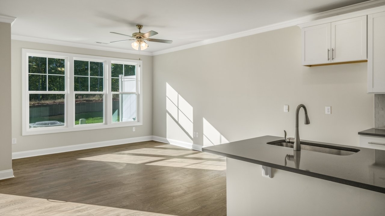 Living area with revwood flooring