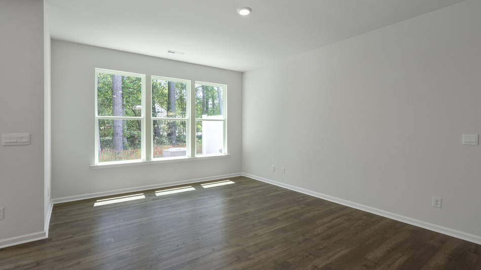 Open-concept living and dining area