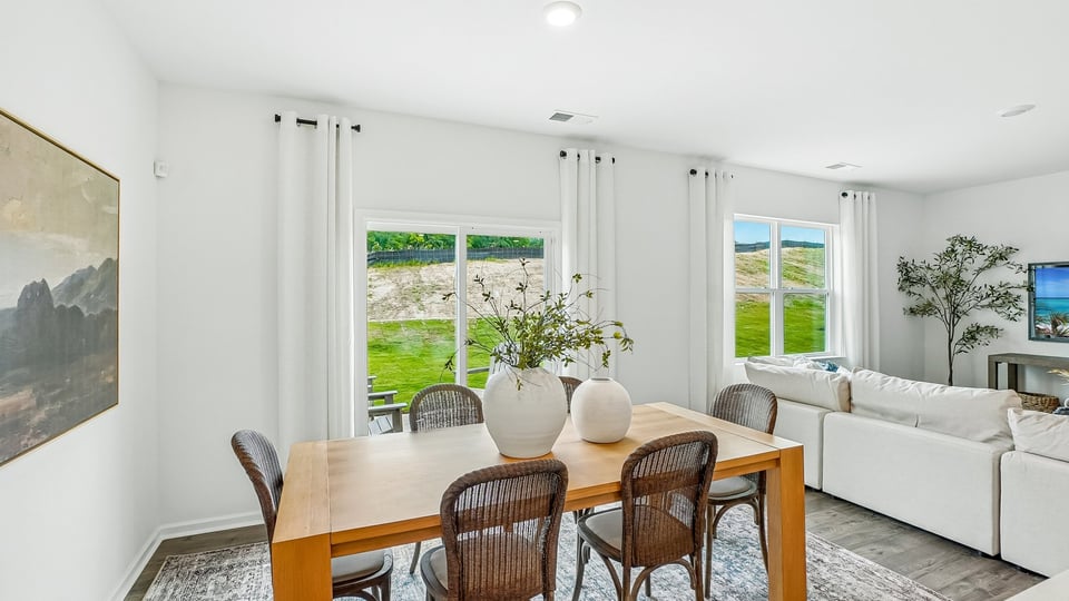 dining area with sliding glass doors to patio