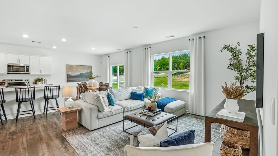open layout with lots of natural lighting