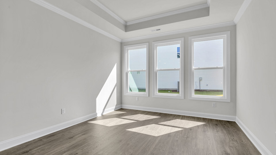 living room with revwood flooring