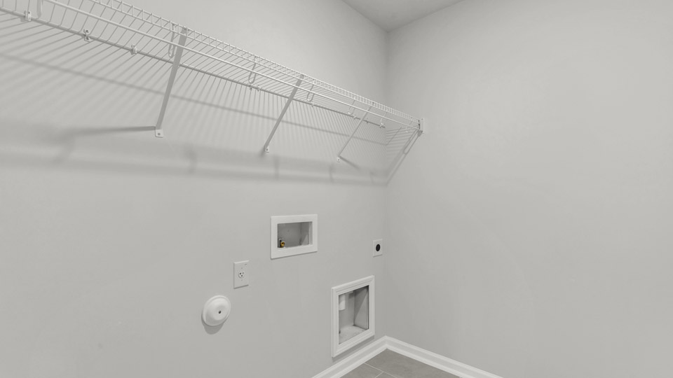 laundry room with wire shelving