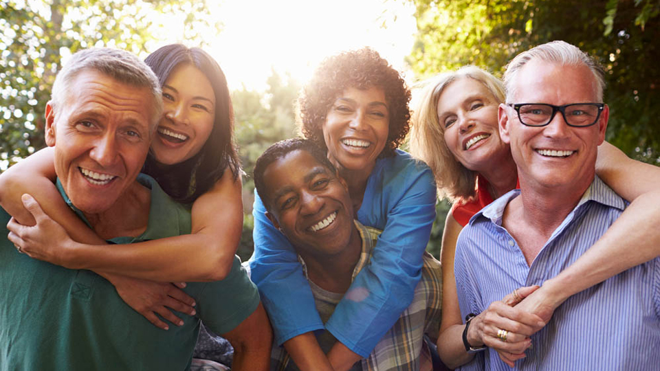 Mature couple smiling