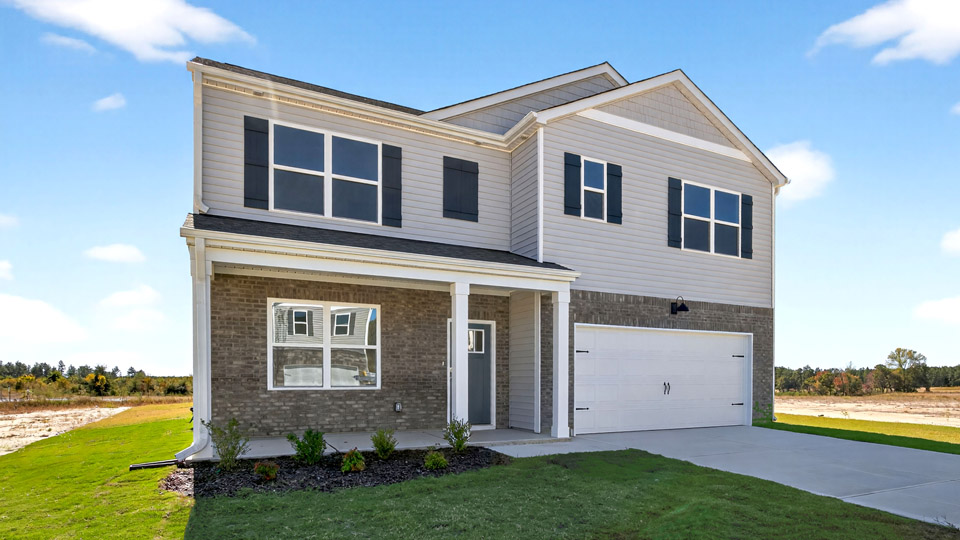 front exterior of Hayden F with 2 car garage
