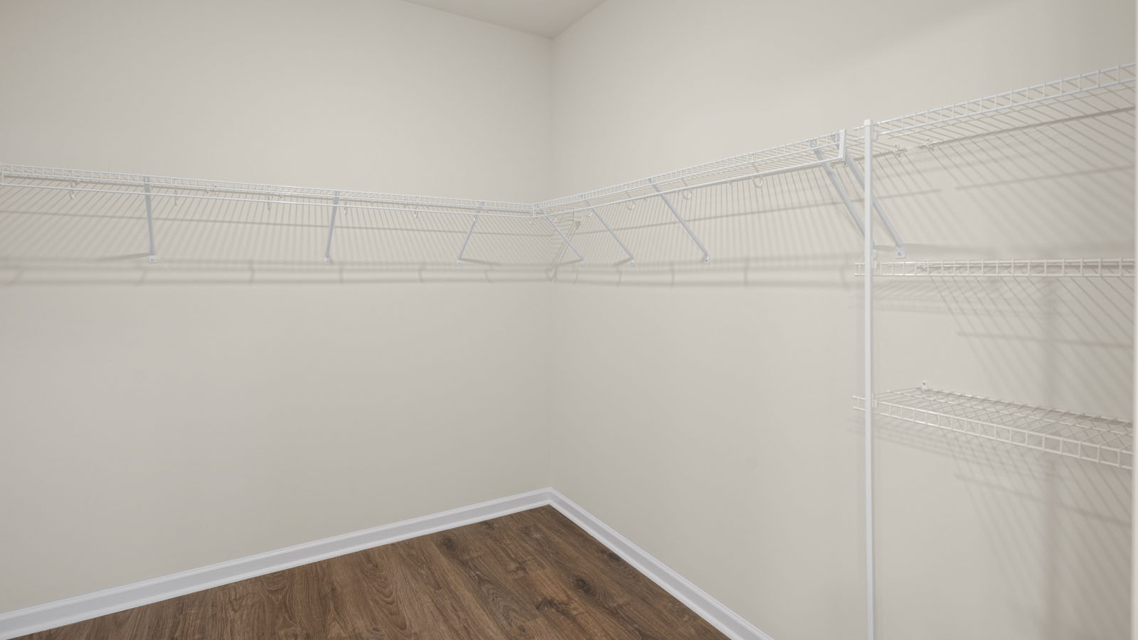 Closet with wire shelving