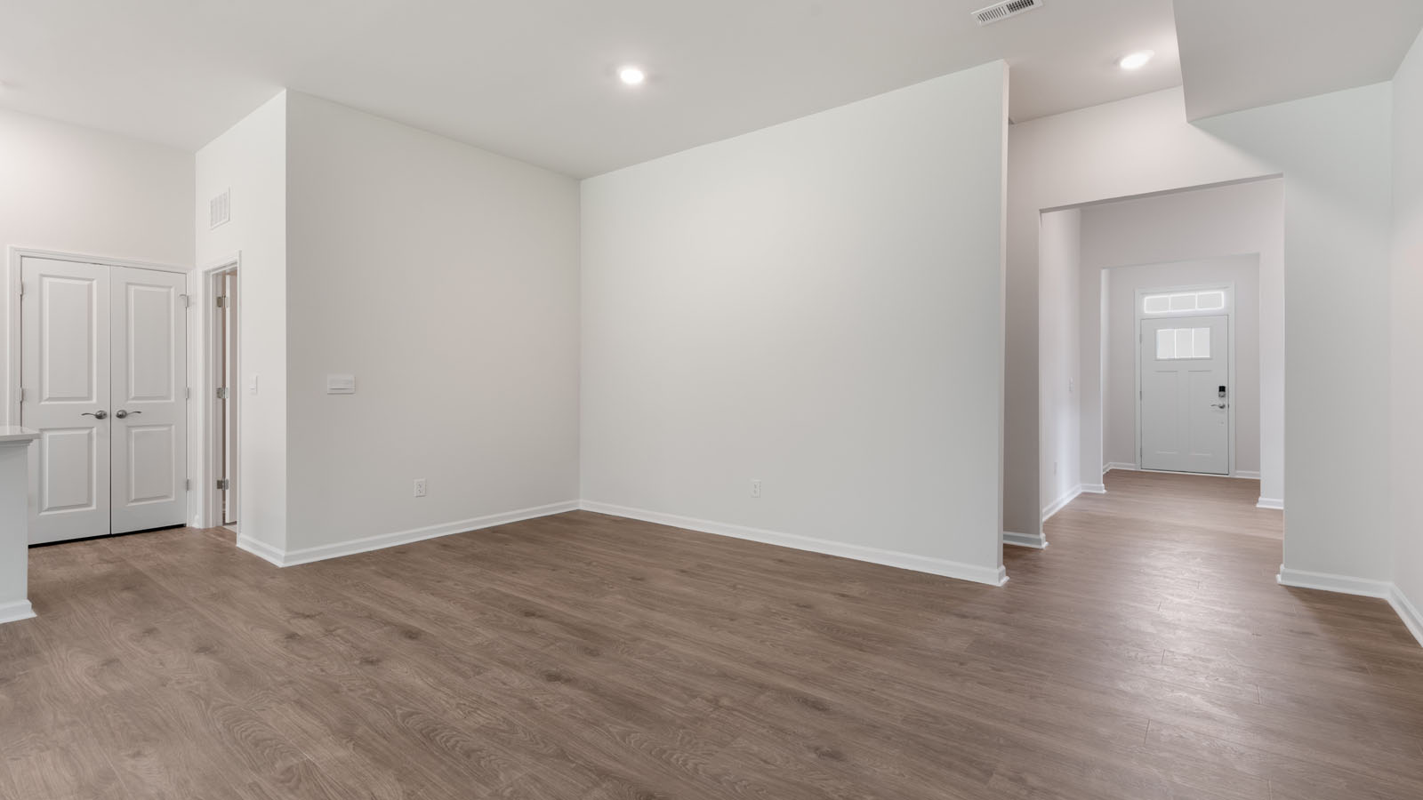 Living room with revwood flooring