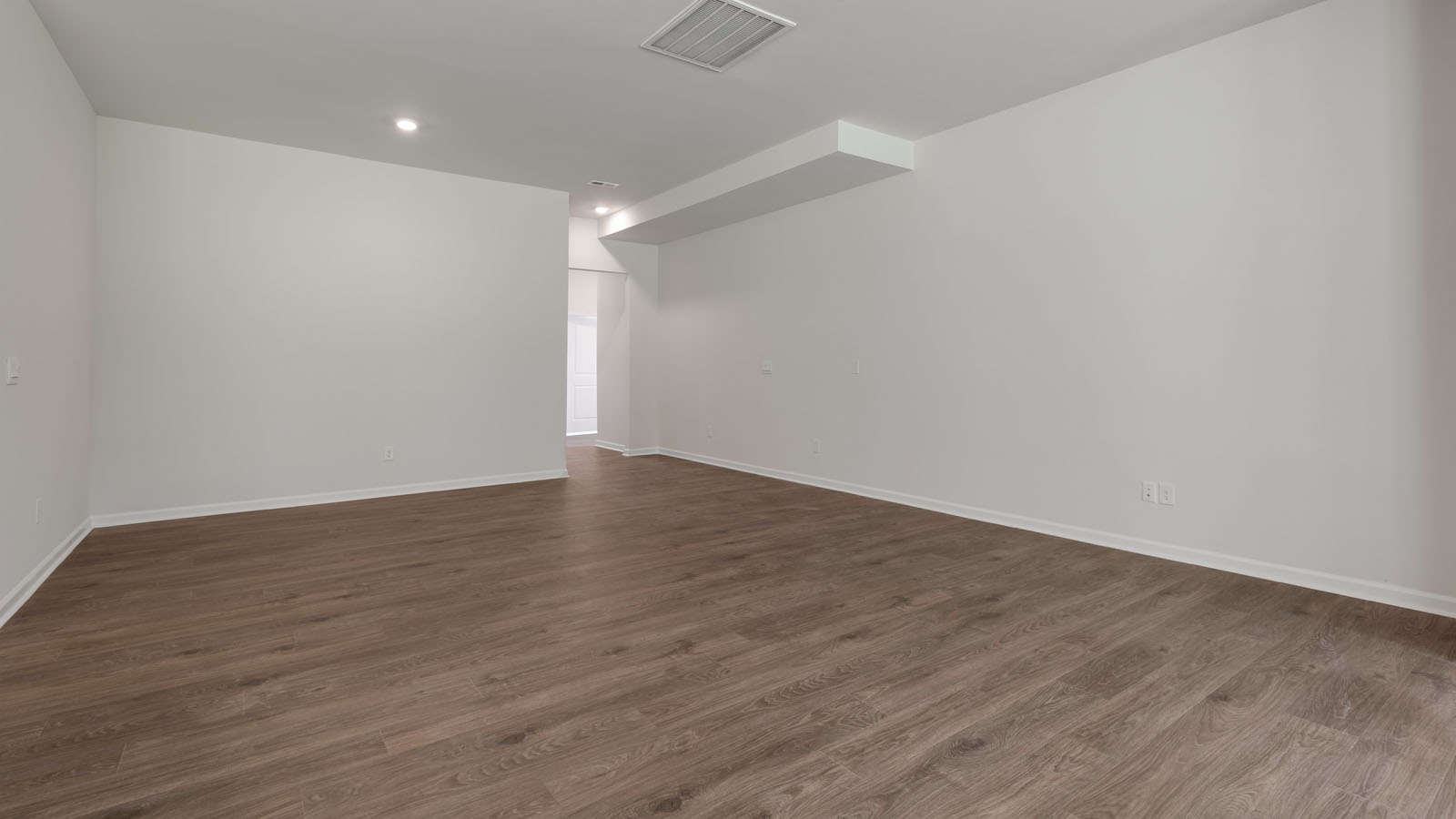 Living room with revwood flooring