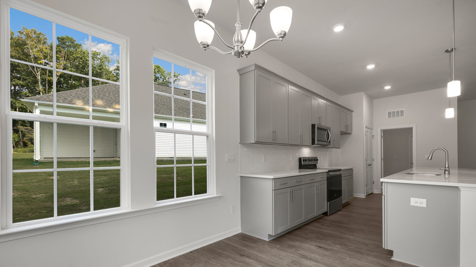 Kitchen with revwood flooring