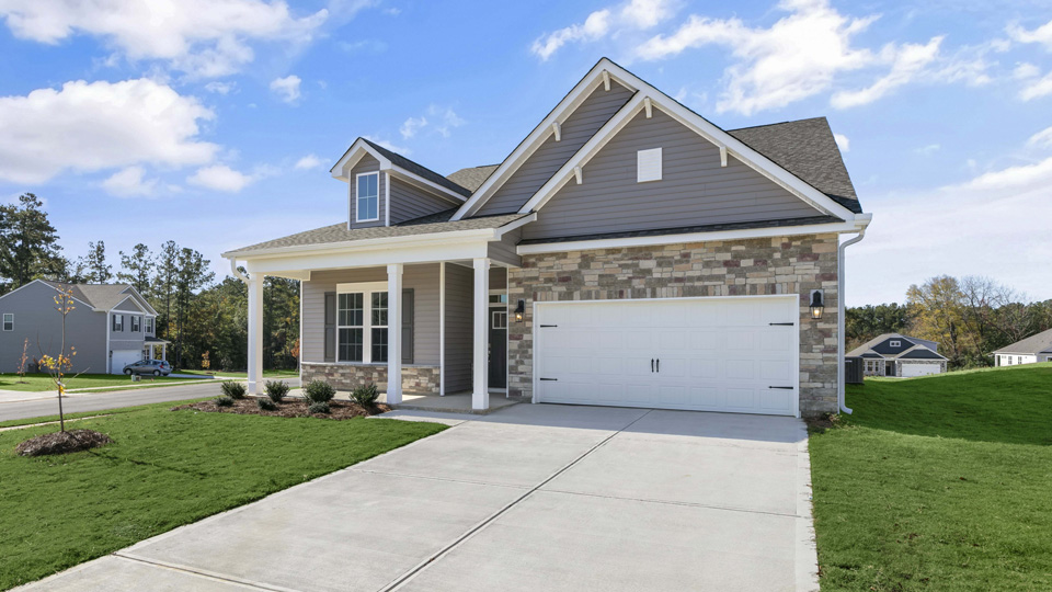 front exterior of azalea m4 with 2 car garage