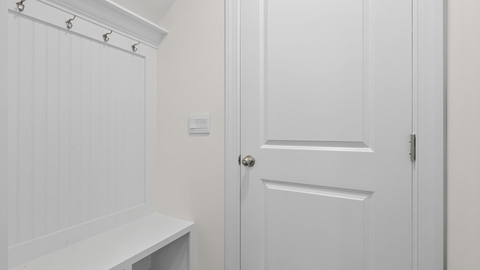 mudbench drop zone with cubbies and hooks