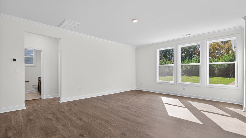 living room with revwood flooring