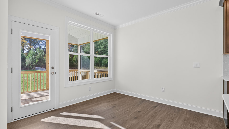 breakfast area with revwood flooring
