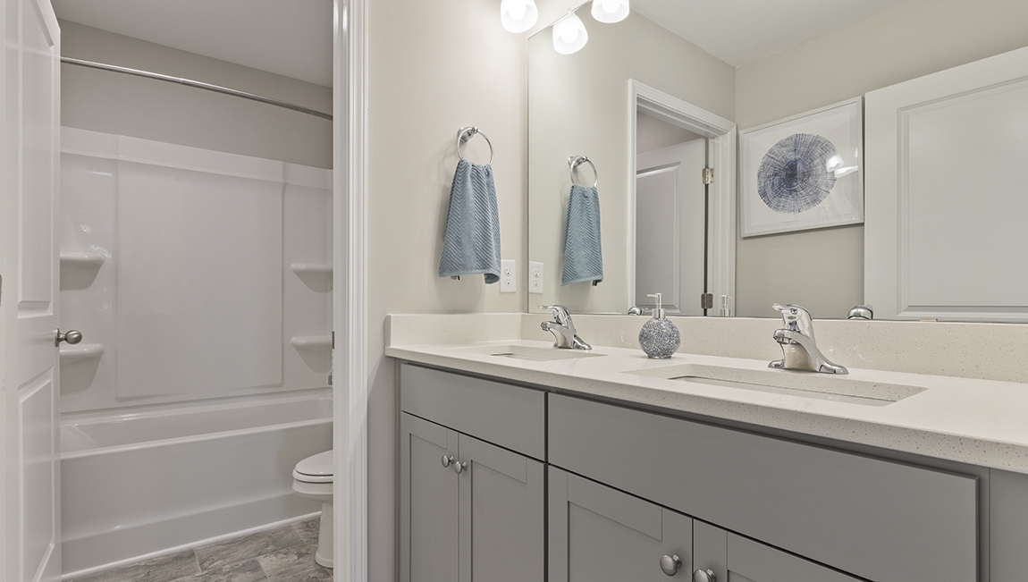 Bathroom with quartz countertops