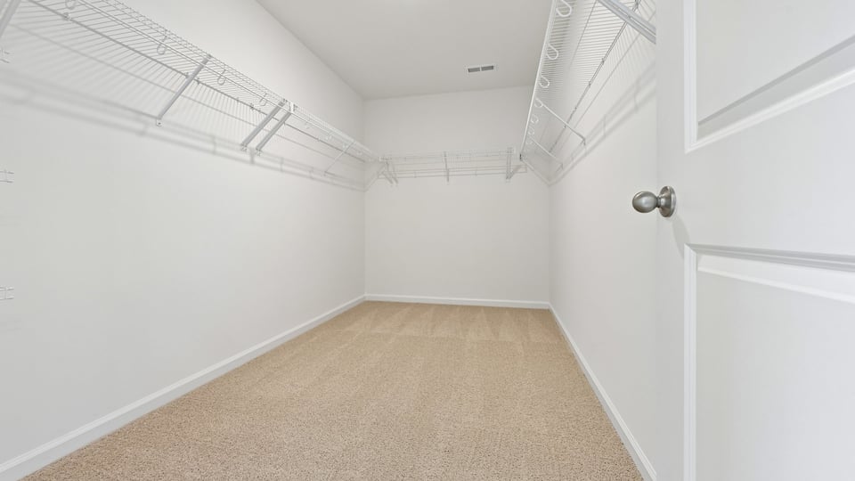walkin closet with carpet and wire shelving