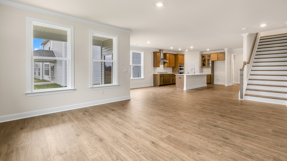 Living room with vinyl flooring
