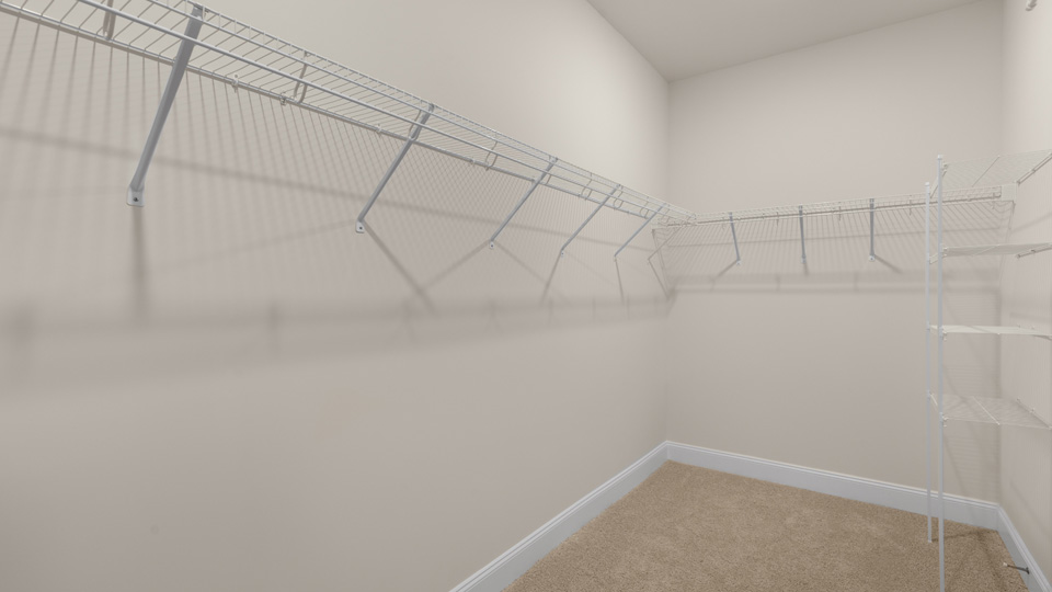 Walk-in closet with wire shelving