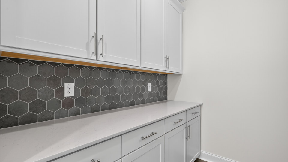 butlers pantry with ceramic til backsplash