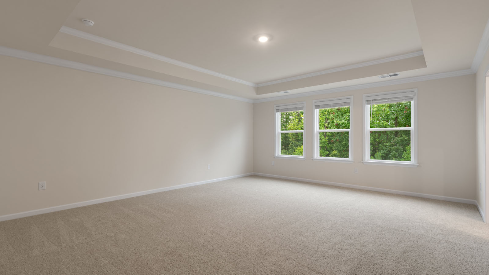 Primary bedroom with carpet flooring
