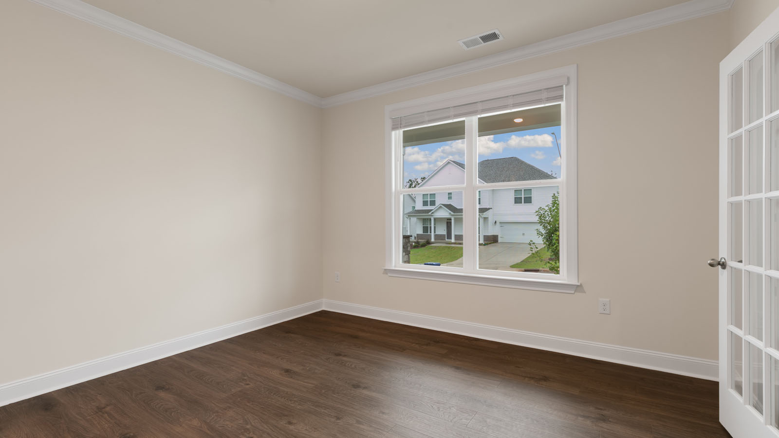 Flex room with french doors