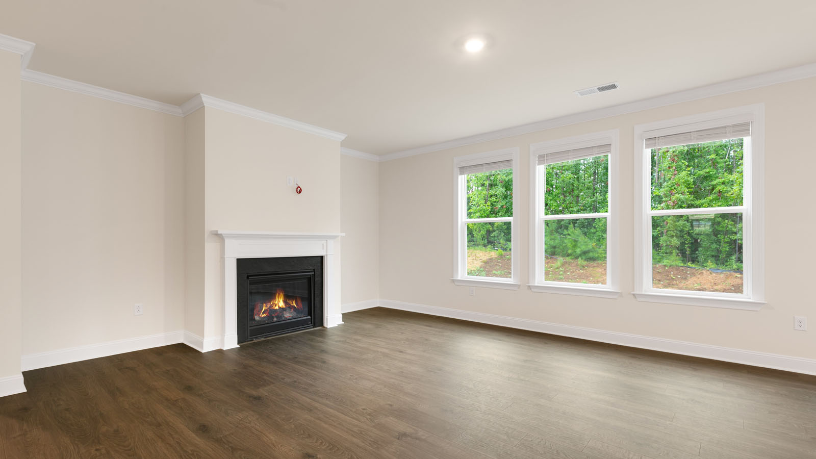 Living area with revwood flooring