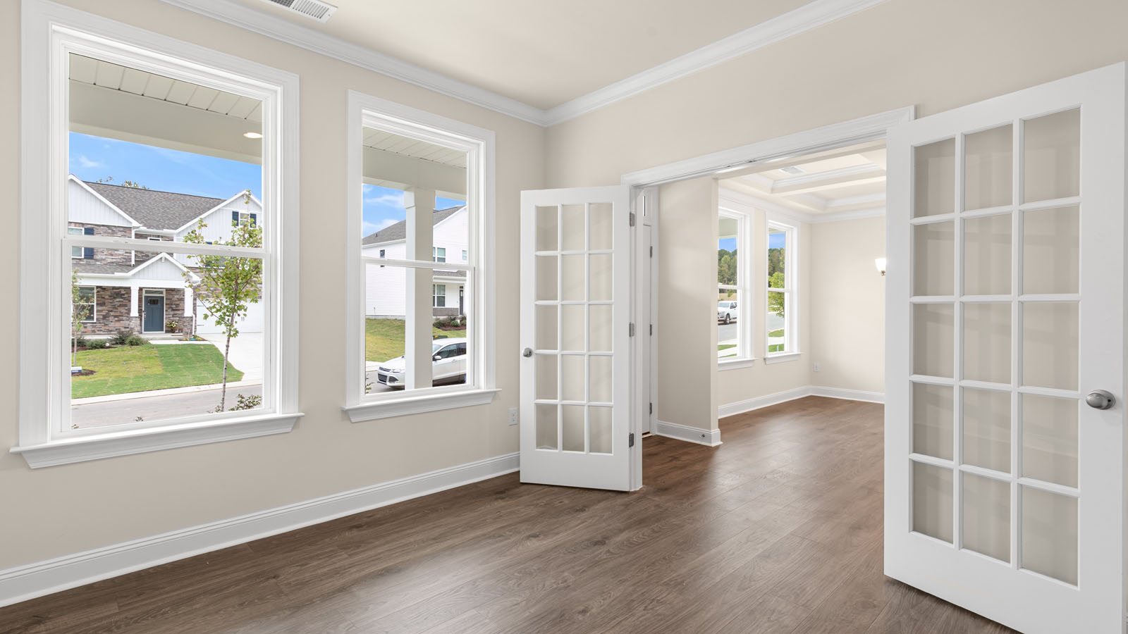Foyer area with revwood flooring