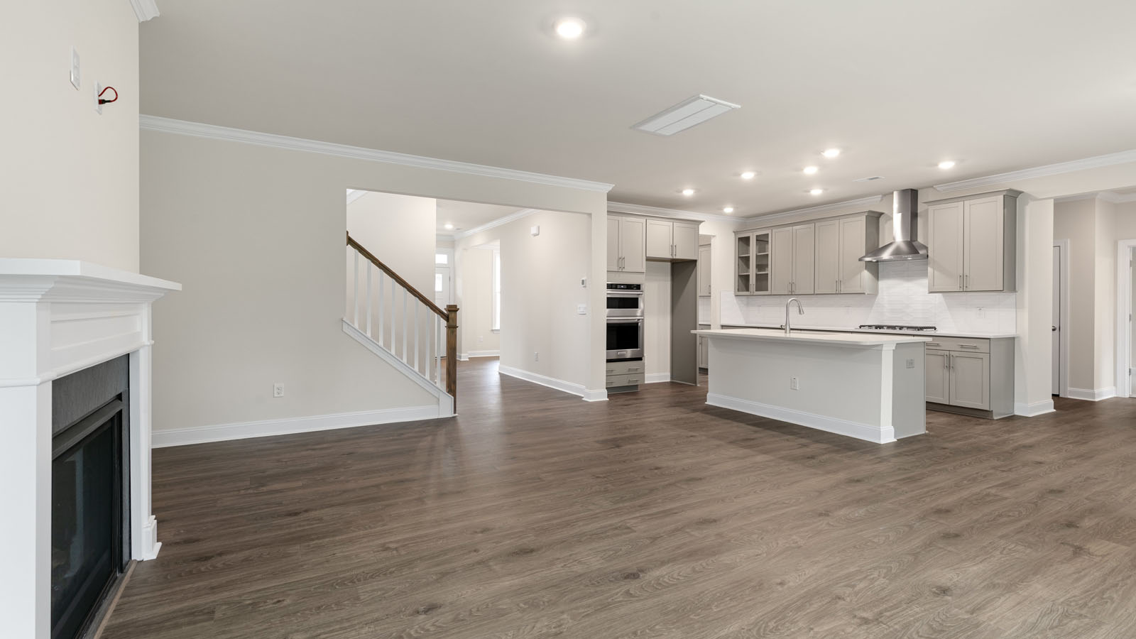 Living area with revwood flooring