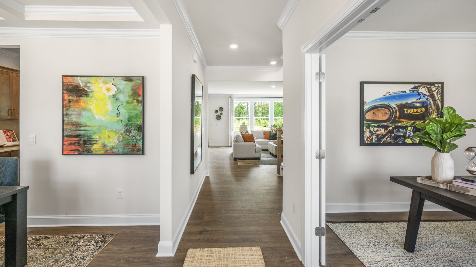 Norman floorplan looking into Dining and study from foyer