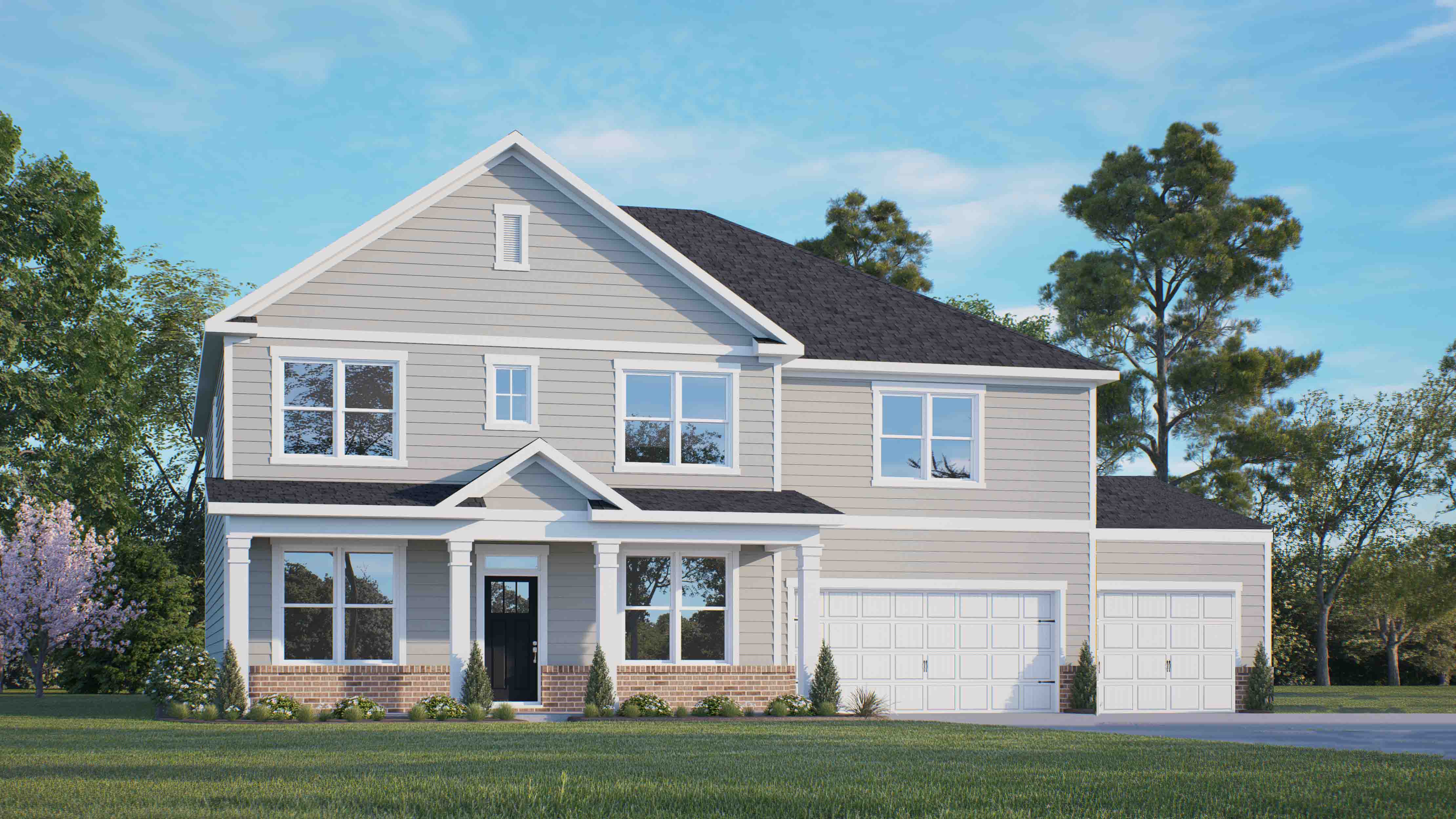norman b 3 car garage rendering