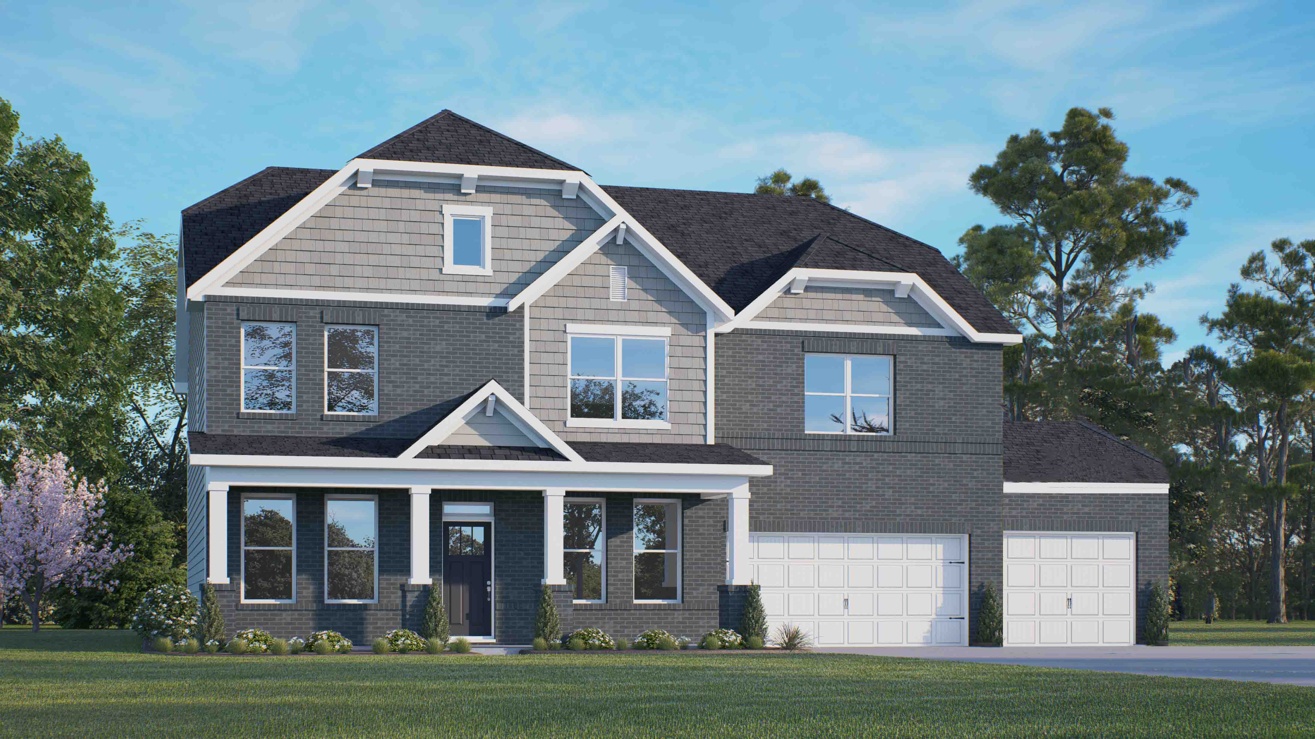 norman d 3 car garage rendering
