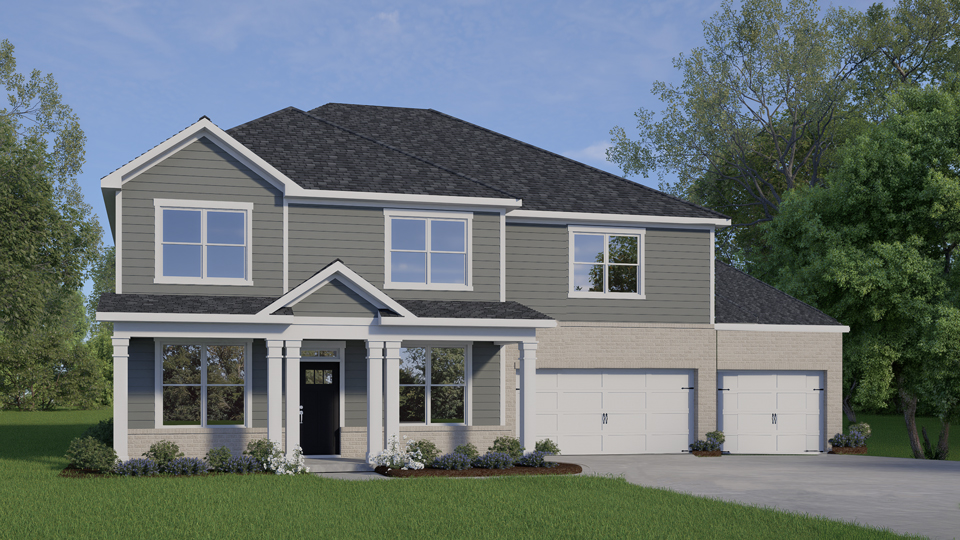 tillery b 3 car garage rendering