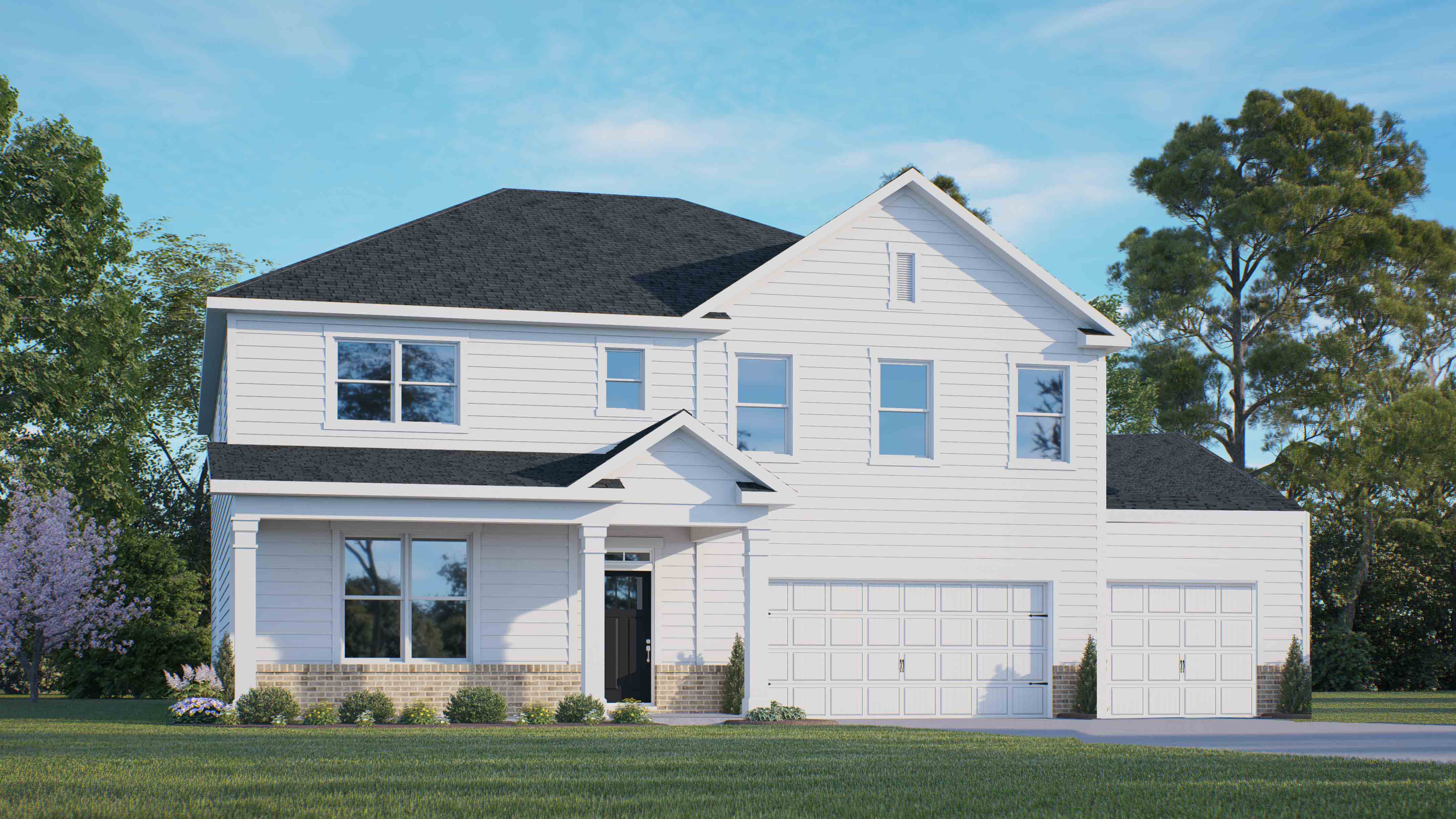 wylie b 3 car garage rendering