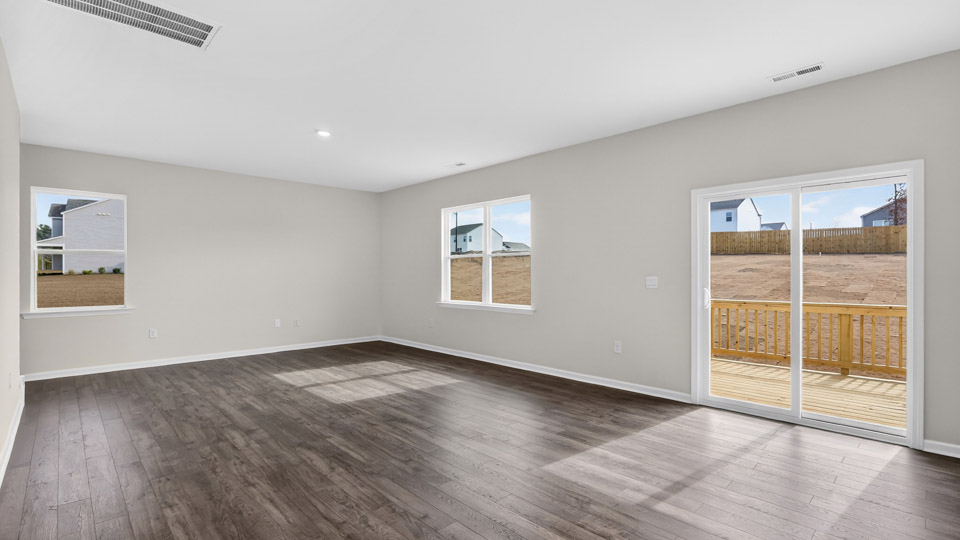 Open-concept living and dining area